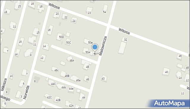 Sokołów Podlaski, Malownicza, 50, mapa Sokołów Podlaski