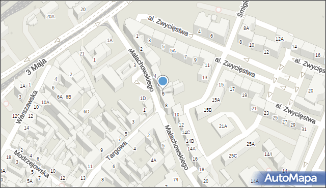 Sosnowiec, Małachowskiego Stanisława, 6, mapa Sosnowca