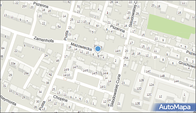 Sosnowiec, Mazowiecka, 6, mapa Sosnowca