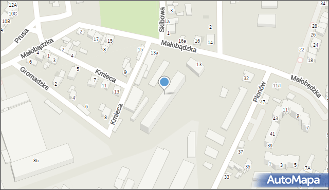 Sosnowiec, Małobądzka, 13, mapa Sosnowca