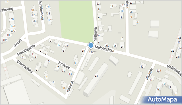 Sosnowiec, Małobądzka, 13a, mapa Sosnowca