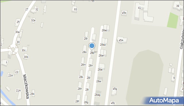 Sosnowiec, Maczkowska, 28p, mapa Sosnowca