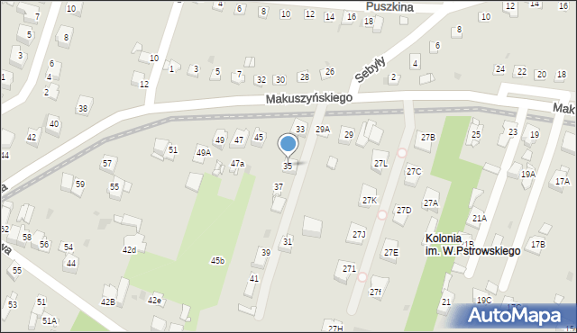 Sosnowiec, Makuszyńskiego Kornela, 35, mapa Sosnowca