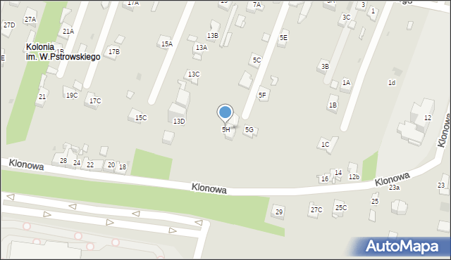 Sosnowiec, Makuszyńskiego Kornela, 5H, mapa Sosnowca