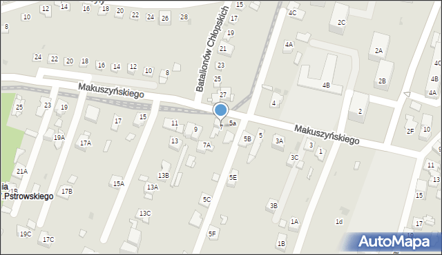 Sosnowiec, Makuszyńskiego Kornela, 7, mapa Sosnowca