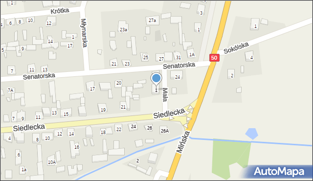 Stanisławów, Mała, 1, mapa Stanisławów