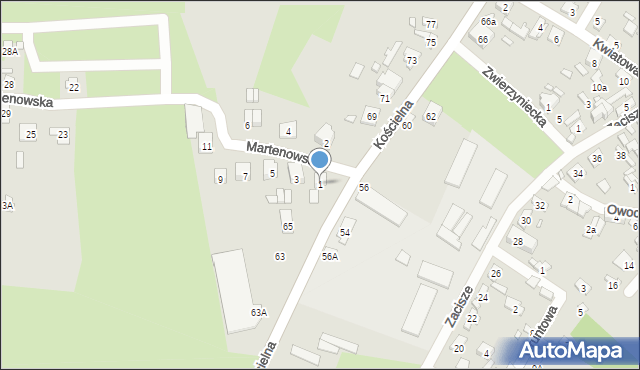 Starachowice, Martenowska, 1, mapa Starachowic