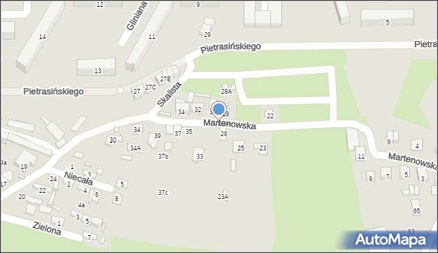 Starachowice, Martenowska, 31, mapa Starachowic