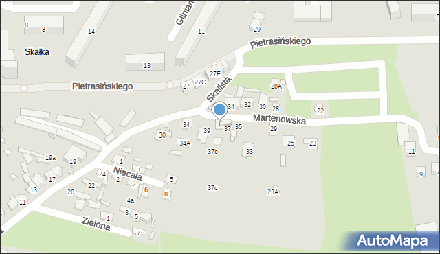 Starachowice, Martenowska, 37A, mapa Starachowic