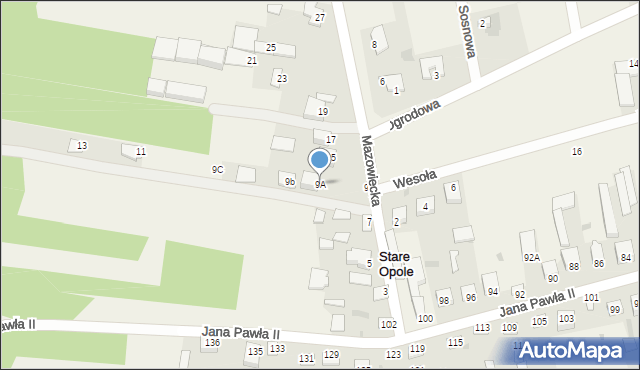 Stare Opole, Mazowiecka, 9A, mapa Stare Opole