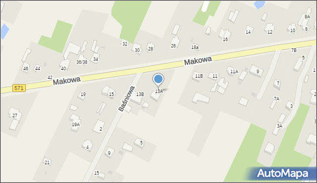 Stare Pieścirogi, Makowa, 13A, mapa Stare Pieścirogi