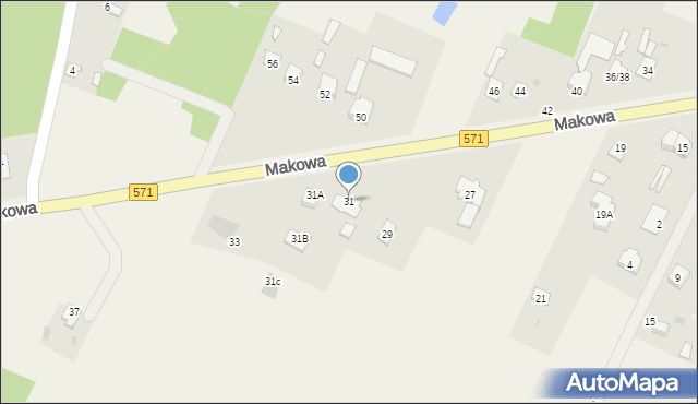 Stare Pieścirogi, Makowa, 31, mapa Stare Pieścirogi