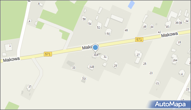 Stare Pieścirogi, Makowa, 31A, mapa Stare Pieścirogi