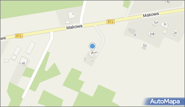 Stare Pieścirogi, Makowa, 37, mapa Stare Pieścirogi