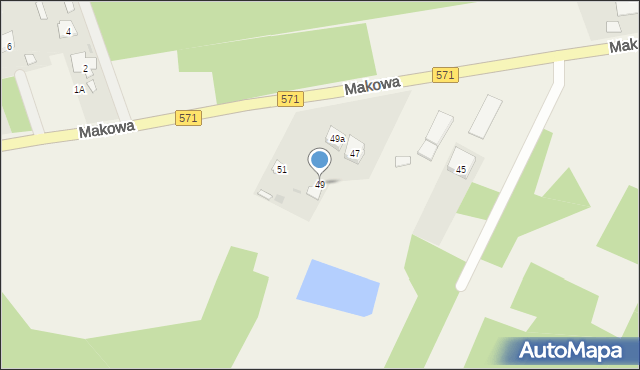 Stare Pieścirogi, Makowa, 49, mapa Stare Pieścirogi