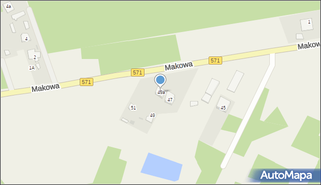 Stare Pieścirogi, Makowa, 49a, mapa Stare Pieścirogi