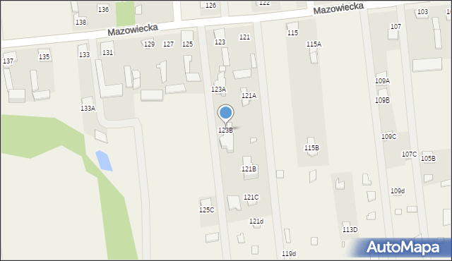 Stare Załubice, Mazowiecka, 123B, mapa Stare Załubice