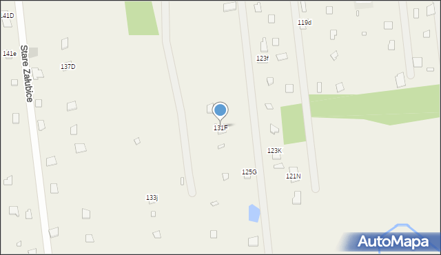 Stare Załubice, Mazowiecka, 131F, mapa Stare Załubice