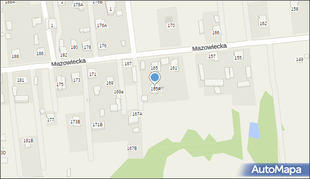 Stare Załubice, Mazowiecka, 165A, mapa Stare Załubice