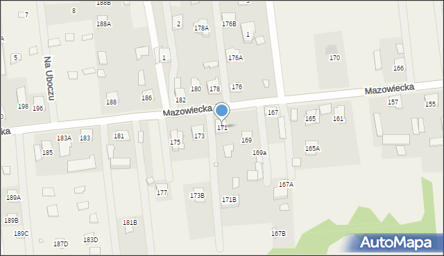 Stare Załubice, Mazowiecka, 171, mapa Stare Załubice