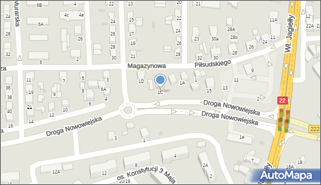 Starogard Gdański, Magazynowa, 1C, mapa Starogard Gdański