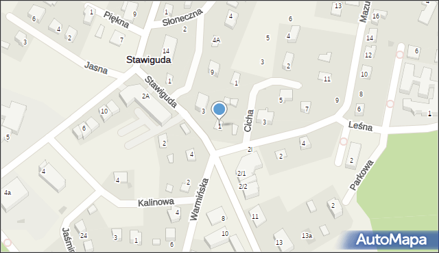 Stawiguda, Mazurska, 1, mapa Stawiguda