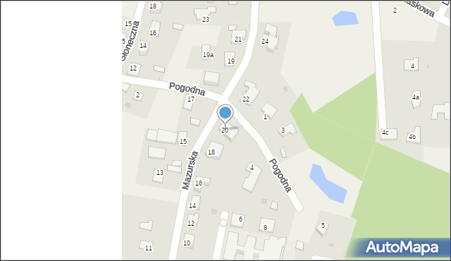 Stawiguda, Mazurska, 20, mapa Stawiguda