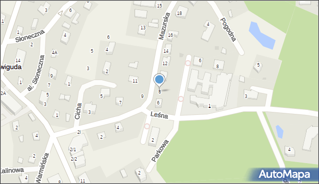 Stawiguda, Mazurska, 8, mapa Stawiguda