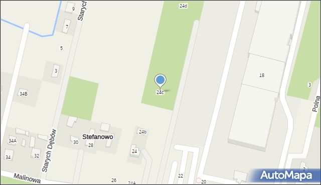 Stefanowo, Malinowa, 24c, mapa Stefanowo