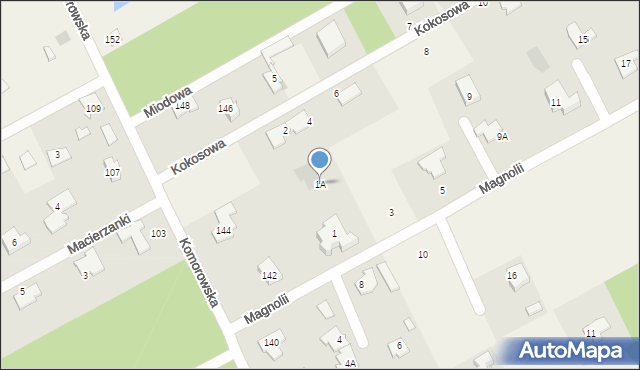 Strzeniówka, Magnolii, 1A, mapa Strzeniówka