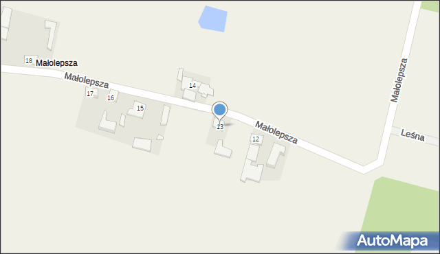 Strzyżew, Małolepsza, 13, mapa Strzyżew