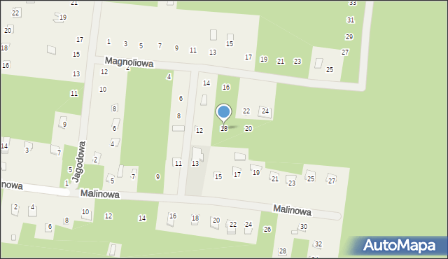 Studzianki, Magnoliowa, 18, mapa Studzianki