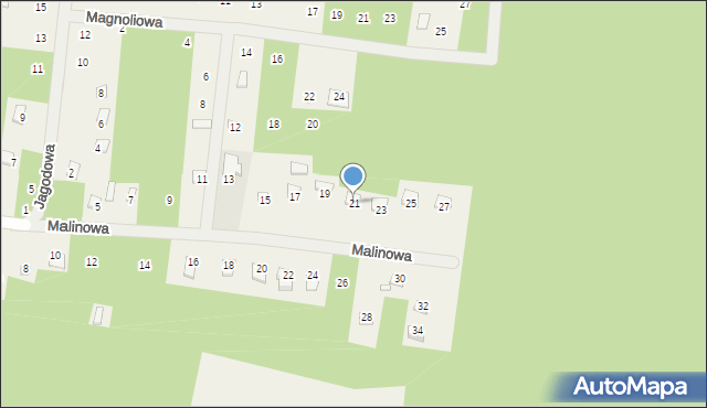 Studzianki, Malinowa, 21, mapa Studzianki