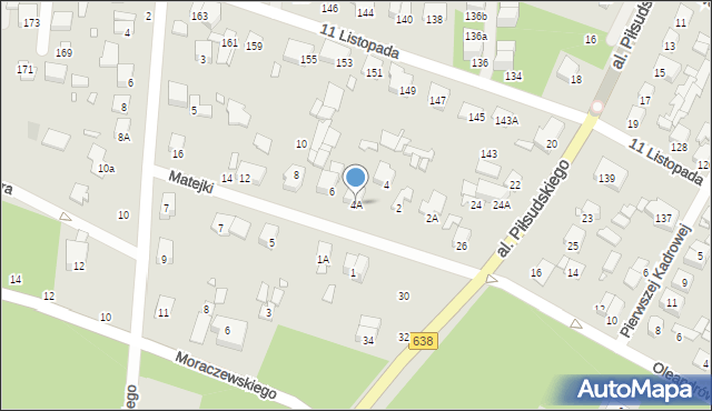 Sulejówek, Matejki Jana, 4A, mapa Sulejówek