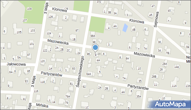 Sulejówek, Mazowiecka, 4, mapa Sulejówek