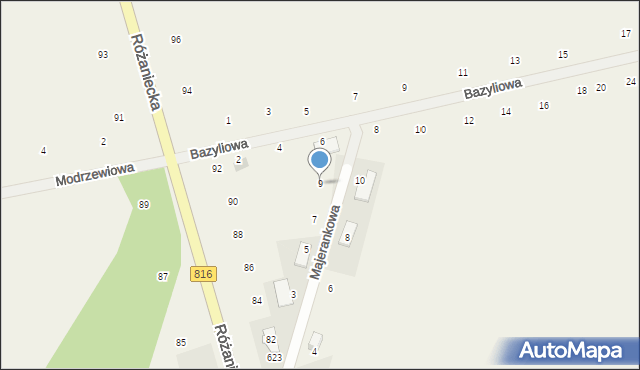 Suszno, Majerankowa, 9, mapa Suszno