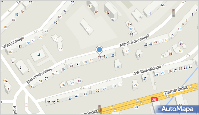 Świdnica, Marcinkowskiego Karola, 33, mapa Świdnicy