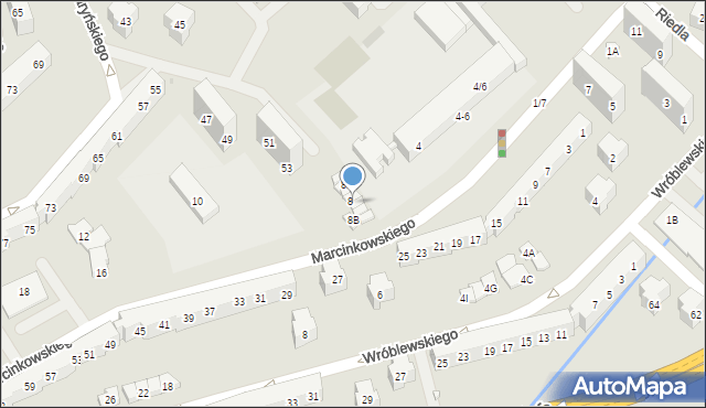 Świdnica, Marcinkowskiego Karola, 8D, mapa Świdnicy