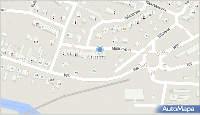 Świecie, Malinowa, 24, mapa Świecie