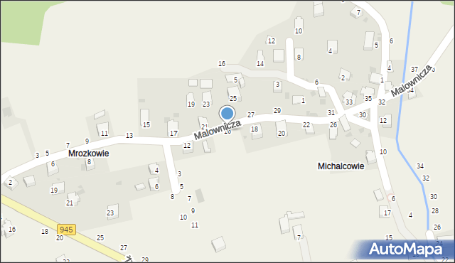 Świnna, Malownicza, 16, mapa Świnna