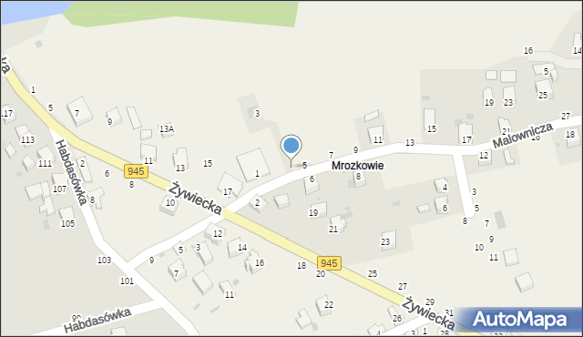 Świnna, Malownicza, 3, mapa Świnna