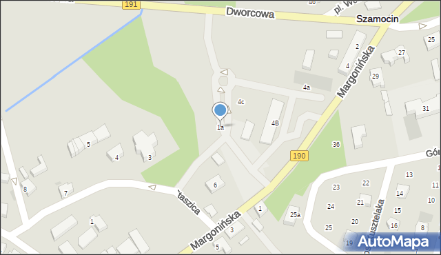 Szamocin, Margonińska, 1a, mapa Szamocin