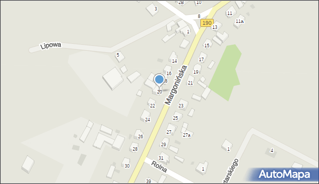 Szamocin, Margonińska, 20, mapa Szamocin