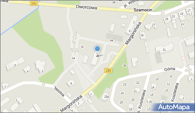 Szamocin, Margonińska, 4B, mapa Szamocin