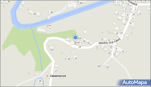 Szczawnica, Maćka zza Ławy, 32, mapa Szczawnica