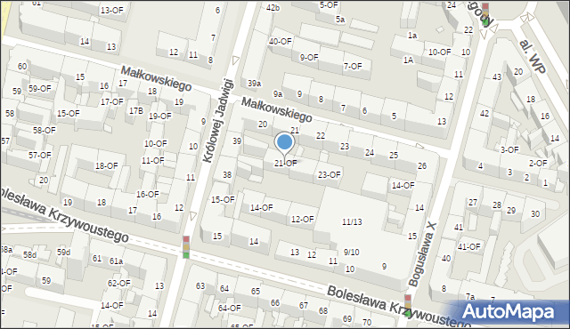 Szczecin, Małkowskiego Andrzeja, 21-OF, mapa Szczecina