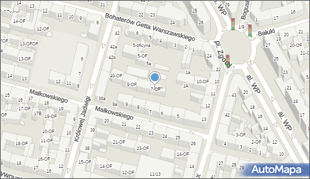Szczecin, Małkowskiego Andrzeja, 7-OF, mapa Szczecina