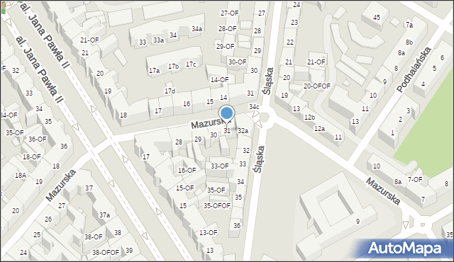 Szczecin, Mazurska, 31, mapa Szczecina