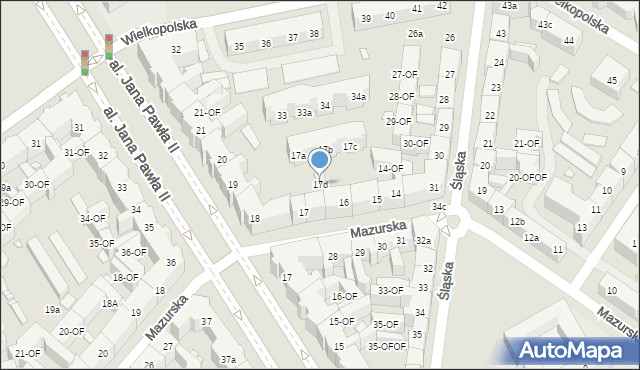 Szczecin, Mazurska, 17d, mapa Szczecina