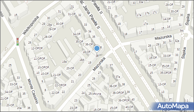 Szczecin, Mazurska, 18, mapa Szczecina